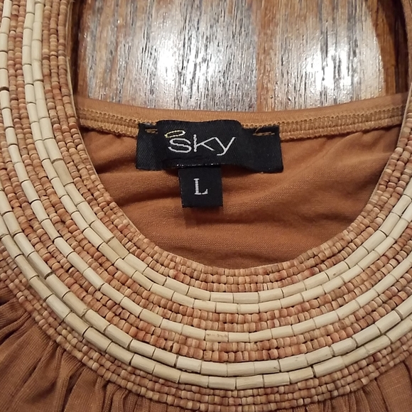 Sky Beaded Collar Halter Top L - Picture 7 of 7